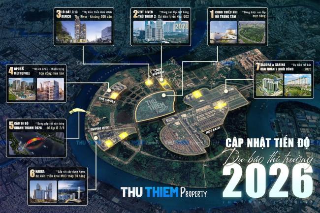 Tâm điểm Thủ Thiêm 2026: Điểm danh những siêu dự án và công trình sắp trình làng