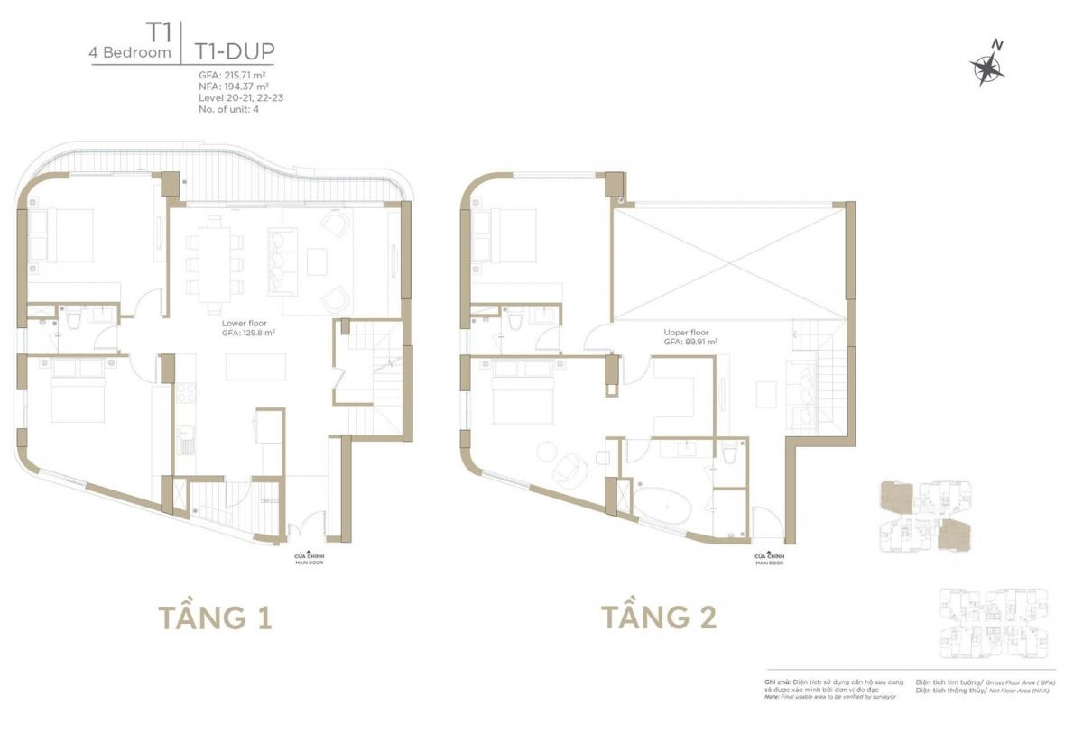 Layout căn hộ Duplex Zeit River Thủ Thiêm