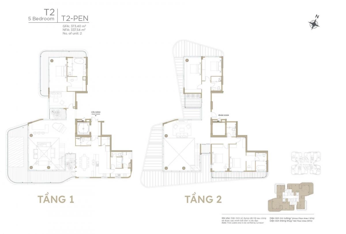 Layout căn hộ Penthouse Zeit River Thủ Thiêm