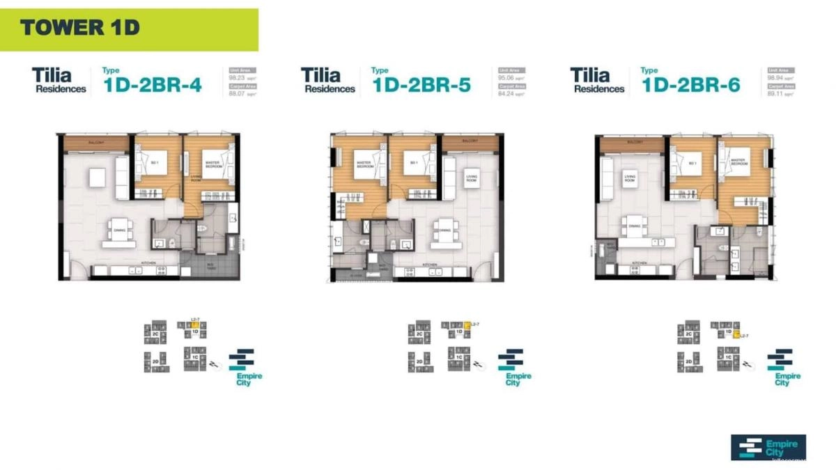 Mặt bằng tháp Tilia Empire City Thủ Thiêm | Layout chi tiết