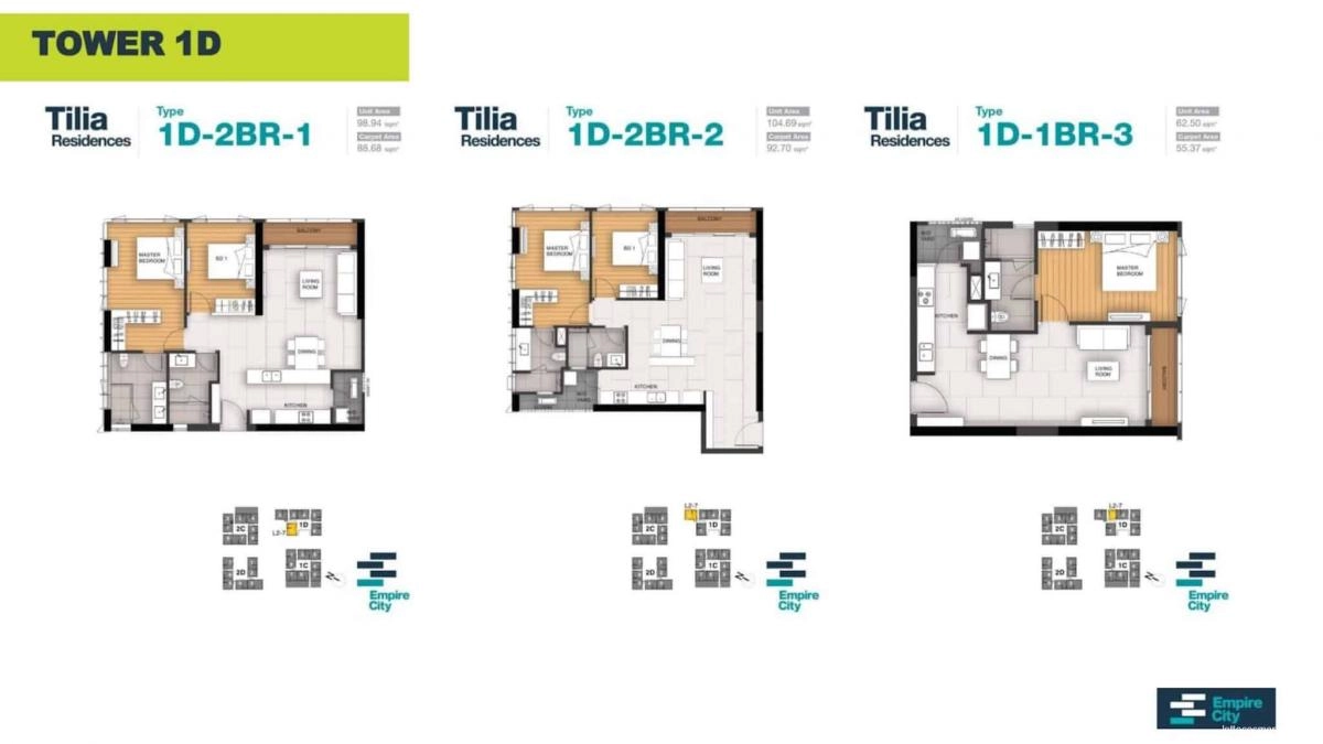 Mặt bằng tháp Tilia Empire City Thủ Thiêm | Layout chi tiết