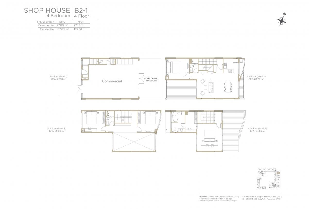 Layout shophouse B2.1 Zeit River Thủ Thiêm
