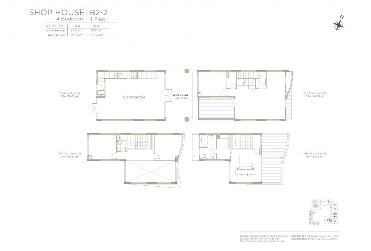 Layout shophouse B2.2 Zeit River Thủ Thiêm