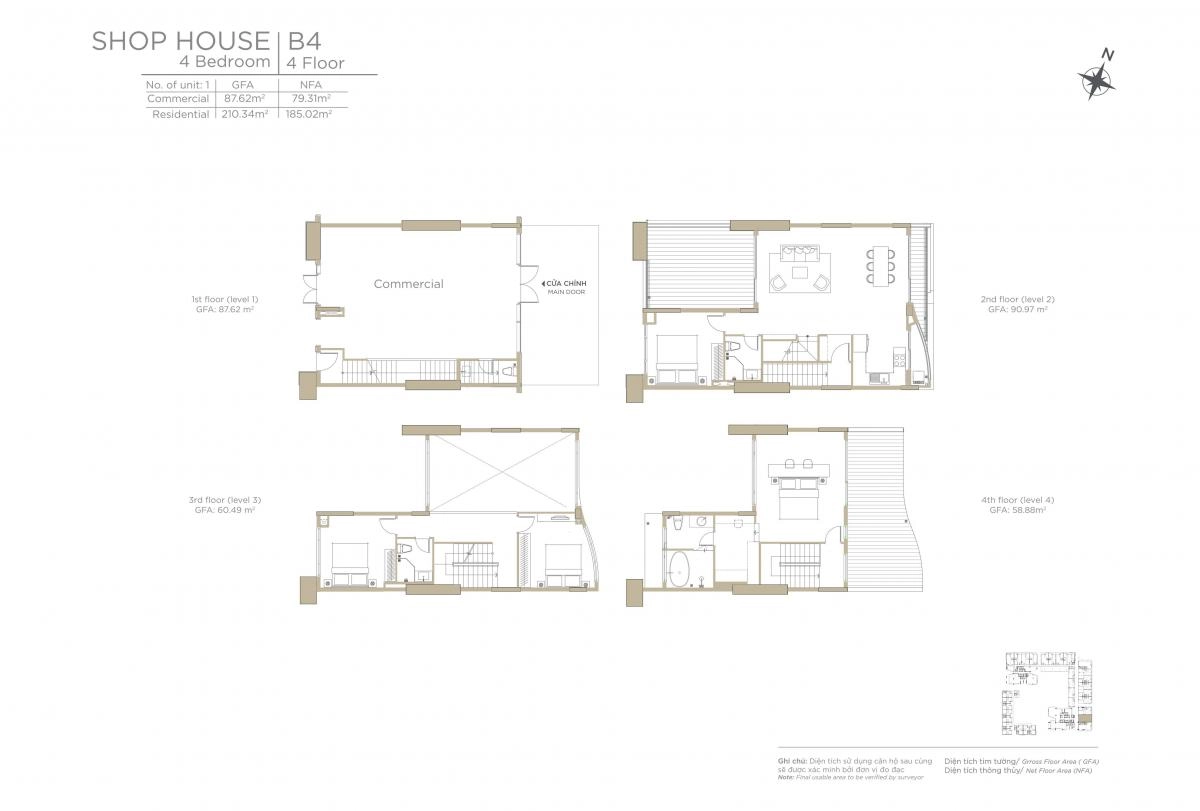 Layout shophouse B4 Zeit River Thủ Thiêm