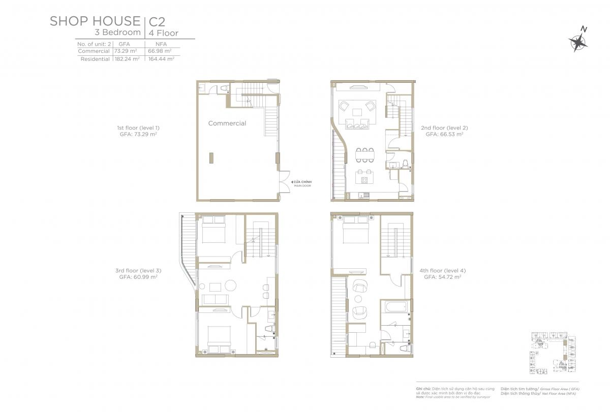 Layout shophouse C2 Zeit River Thủ Thiêm