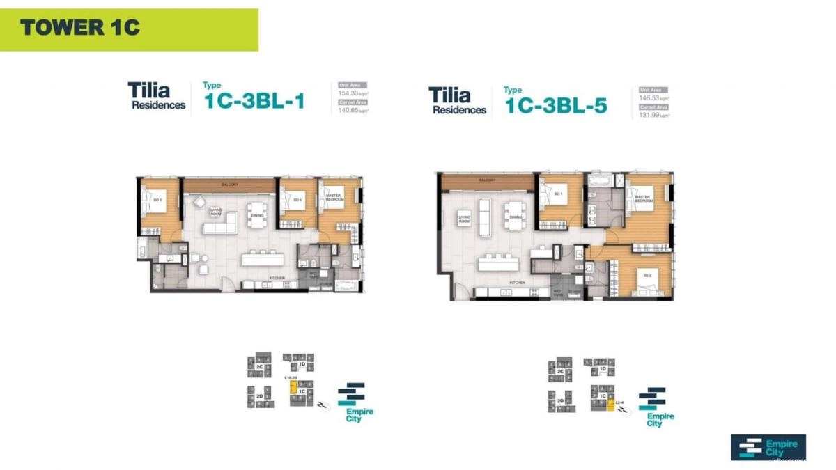 Mặt bằng tháp Tilia Empire City Thủ Thiêm | Layout chi tiết