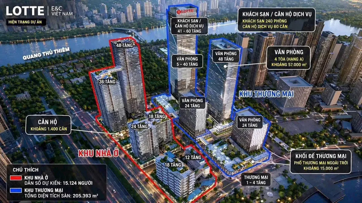 Tổng thể dự án Thủ Thiêm Eco Smart City - Lotte làm chủ đầu tư