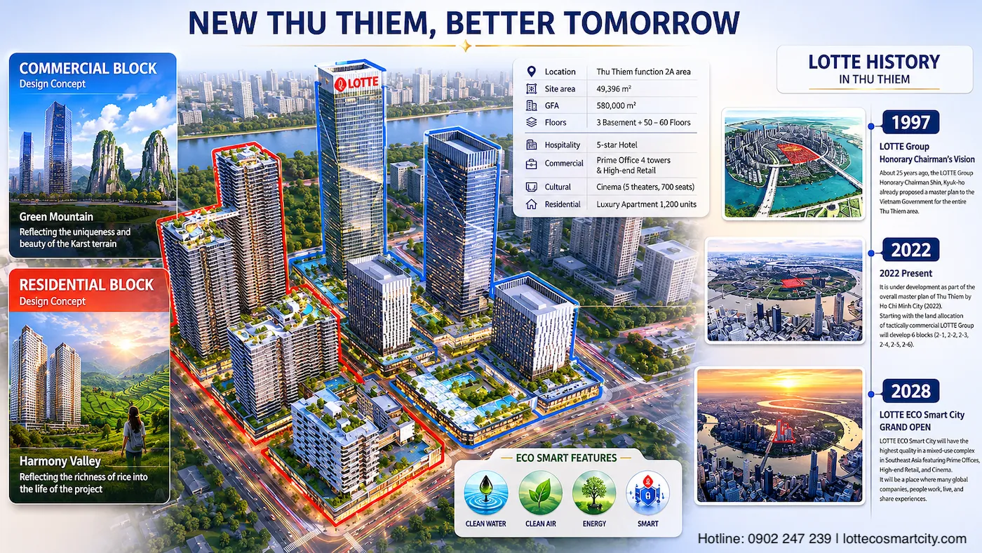 Thông tin tổng quan về dự án Lotte Eco Smart City Thủ Thiêm – phân khu 2A khu đô thị mới Thủ Thiêm