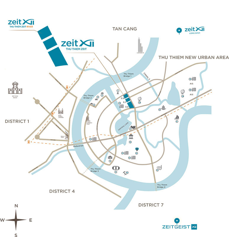 Vị trí dự án The Skye Thủ Thiêm Refico