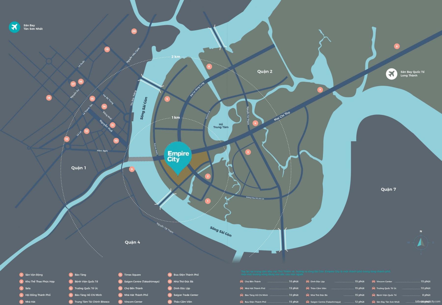 Vị trí dự án Empire City Thủ Thiêm